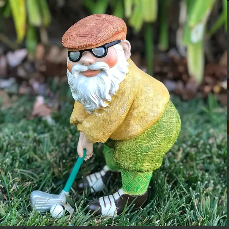 1pc Golf Gnome Garden Statue for Year-Round Decor