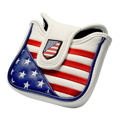 USA Embroidered PU Leather Golf Putter Headcovers