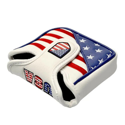 USA Embroidered PU Leather Golf Putter Headcovers