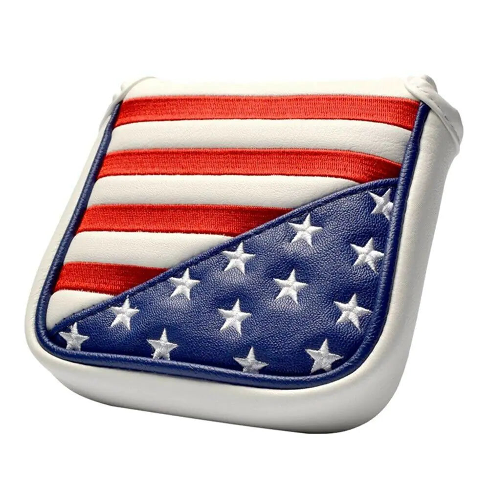 USA Embroidered PU Leather Golf Putter Headcovers