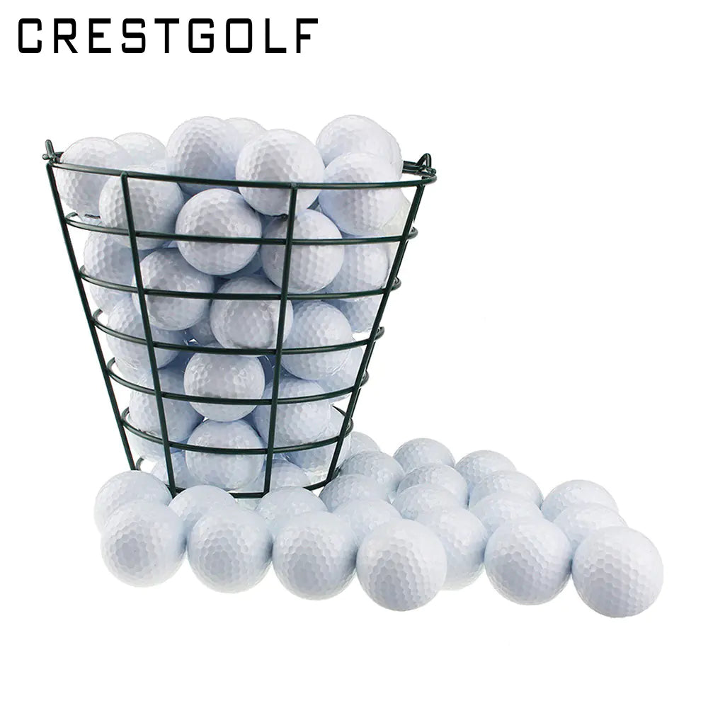Golf Ball Basket with Frame Holds 50 Balls for Driving Range