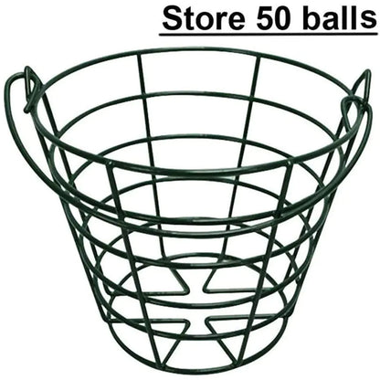 Golf Ball Basket with Frame Holds 50 Balls for Driving Range