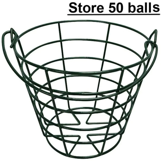 Golf Ball Basket with Frame Holds 50 Balls for Driving Range