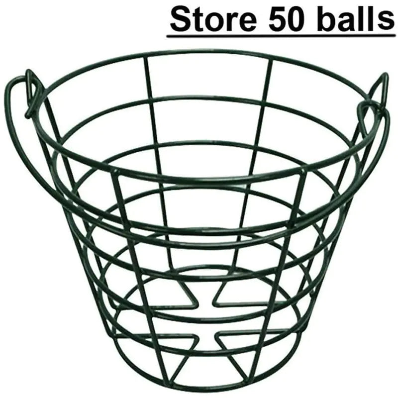 Golf Ball Basket with Frame Holds 50 Balls for Driving Range
